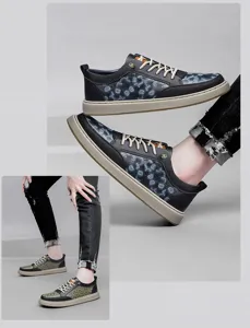 Men's casual sneakers fashionable low top board shoes comfortable footwear for daily wear