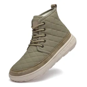 Men's winter warm high-top padded snow boots, lightweight thick-soled comfortable casual shoes.