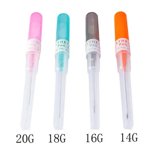 Catheter piercing needles set 14G 16G 18G 20G body art piercing tools with colorful caps