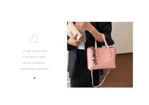 Bolso shopper rosa para mujer bolso de hombro elegante bandolera gran capacidad estilo