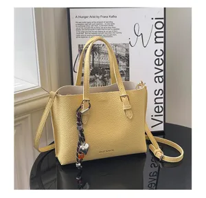 Bolso bandolera mujer de cuero sintético amarillo bolso de mano elegante para diario