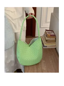 Woven underarm bag light green shoulder bag casual summer large capacity fashion handbag