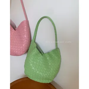 Summer large capacity woven hobo shoulder bag set, elegant women commuting underarm bag.