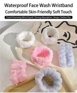 Polsini in peluche per lavare il viso assorbenti impermeabili fasce antisudore per la cura.