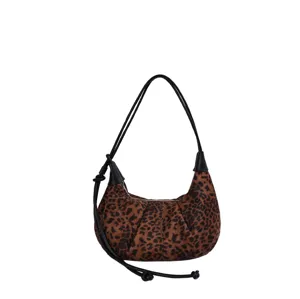 Herbst Winter Retro Leo Muster Wildleder Schultertasche Damen minimalistische Achseltasche
