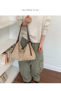 Sac cabas souple en daim automne hiver grande capacité sac d'épaule femme élégant