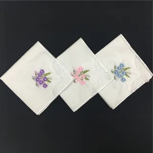 28cm 60M baumwolle damen besticktes taschentuch spitze blumen weiss fuer alltag
