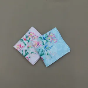 Mouchoir en Coton à Imprimé Floral de Style Japonais Doux Respirant Pochette pour Femmes Voyage Quotidien