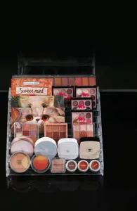 Clear acrylic display rack multi-tier organizer stand for makeup palettes cosmetics