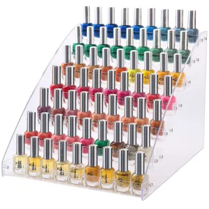 Clear Acrylic Nail Polish Display Stand Tiered Organizer Rack for Salon and Home Use