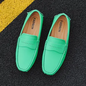 Grüne Herren Freizeitschuhe flache Mokassins atmungsaktive bequeme Loafer Herbst Schuhe Größe 38-49