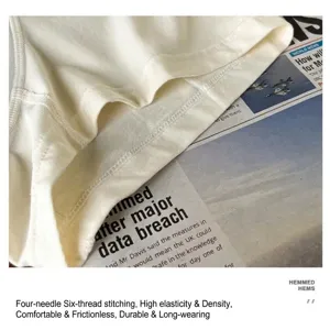 Men's modal cotton boxer briefs detail, four-needle six-thread, comfortable hemmed legs.
