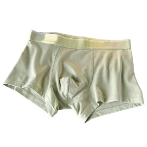 Men's Modal Cotton Boxer Briefs Comfortable Breathable Light Green Underwear Soft Elastic Waist