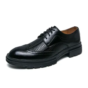 Herren Business Schnürschuhe Brogue Leder Halbschuhe Elegant Freizeitschuhe Schuhe