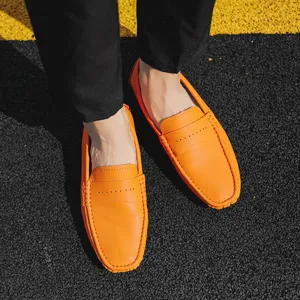 Herren lässige orange Slipper leichte Mode bequeme Schuhe Auto fahren Freizeitschuhe