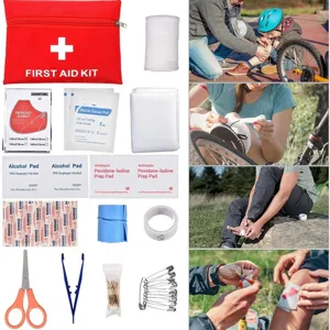 Kit di pronto soccorso all'aperto set di sopravvivenza con forniture mediche per viaggi.