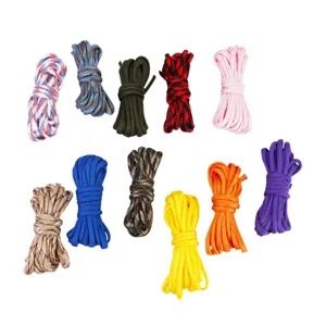 Colorful 4mm paracord survival rope bundle for outdoor DIY survival bracelets weaving.