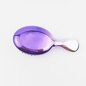 Brosse a cheveux compacte electroplaquee en degrade demelage massage outil de coiffage