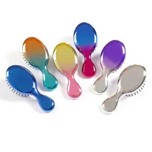 Peigne à Cheveux de Massage Airbag Électroplaqué Dégradé Outil de Coiffure Portable en ABS Brosse à Cheveux pour Femmes