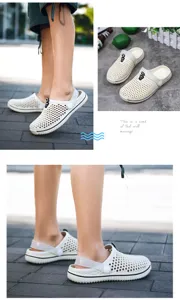 Kids breathable hollow clogs summer outdoor beach sandals with secure heel strap for kids.
