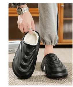 Wasserdichte, gefütterte Clogs dicke Sohle warme Hausschuhe für Damen und Herren