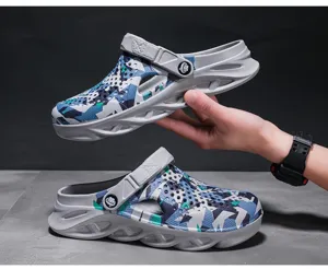 Sabots de plage respirants d'extérieur pour hommes, chaussures de jardin camouflage légères.