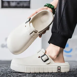 Men Outdoor Fashion Closed Toe Slippers Casual EVA Lightweight Non Slip Adjustable Buckle Beach Shoes Sandals