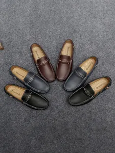 Men's casual leather loafers slip-on driving shoes comfortable footwear for daily wear