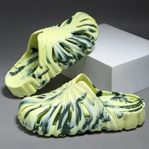 Summer thick platform hollow out couple slippers stylish breathable casual slip-on shoes