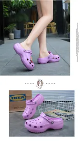 Zomer platform ademende clogs voor vrouwen, outdoor antislip wedge casual strand sandalen.