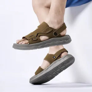Mannen Casual Outdoor Strand Schoenen Antislip Ademend Hol Twee-Drage Sandalen