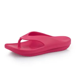 Sommer dicke Sohle Zehentrenner fur Strand und Freizeit, rosa bequeme Outdoorsandalen.