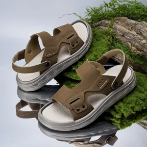 Heren Zomer Casual Outdoor Strand Sandalen Antislip Dikke Zool Comfortabele Bruine Schoenen