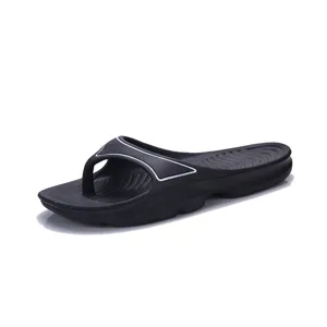 Herren dicke Sohle EVA Zehentrenner Sommer Outdoor weiche Strandschuhe schwarze leichte Schuhe