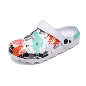 Kleurrijke graffiti tuinclogs voor kinderen zachte zool strand schoenen zomerse sandalen