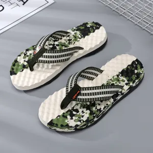 Herren Camouflage Flip Flops Sommer Outdoor Badeschuhe Weiche Sohle Freizeitschuhe