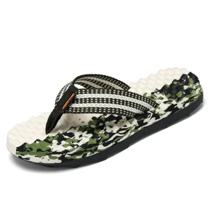 Men summer outdoor beach flip flops soft sole camo anti-slip casual thong sandals