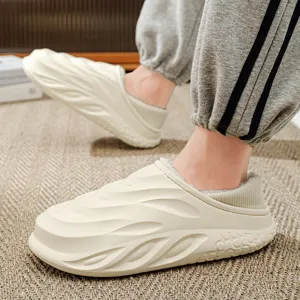 Warme gefütterte Baumwollhausschuhe für Damen und Herren, dicke Sohle, gemütliche Schuhe.