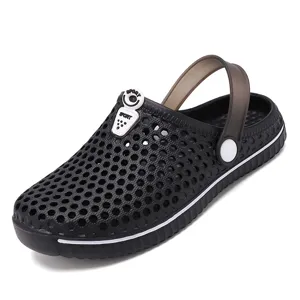 Kids breathable garden shoes non-slip summer beach clogs comfortable footwear black.
