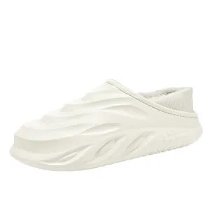 dickes Sohlen Fleece gefütterte Baumwoll Hausschuhe Winter warme wasserdichte Schuhe