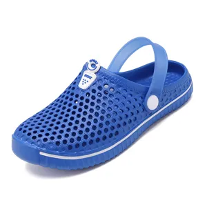 Kids blue breathable clogs summer outdoor beach sandals lightweight non-slip footwear