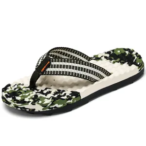 Herren Camouflage Zehentrenner mit Massagesohle Freizeit Outdoor Strandschuhe Sommerschuhe