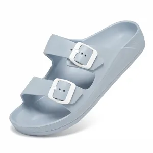 Sandales d'été décontractées à semelle épaisse et doubles boucles pour hommes et femmes.