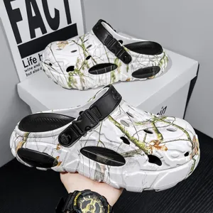 Chunky Platform Clogs Men Summer Beach Water Shoes Outdoor Camouflage Slip On Sandals