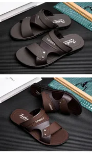 Herren Freizeit Outdoor offene Zehen atmungsaktive Strandsandalen braun bequeme Schuhe