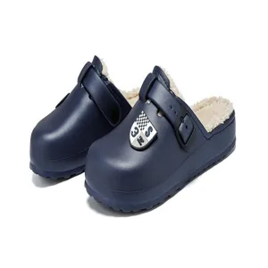 Hombres invierno cálido zuecos forrados de borreguero zapatillas zapatos casuales