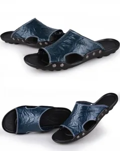 Sandalias de playa casuales para hombre punta abierta suela suave zapatos de verano detalle