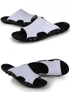 Sandalias de verano informales para hombre, punta abierta, zapatillas de playa suaves.