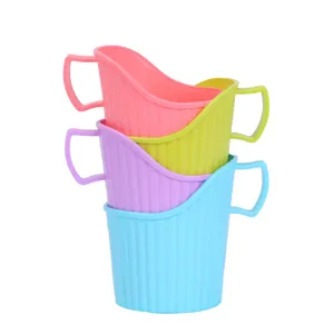 Portabicchieri di carta in plastica colorata con manici antiscottatura per uso domestico