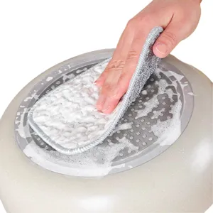 Panno piatti filo d'argento doppio addensato assorbente sgrassante spugna cucina.